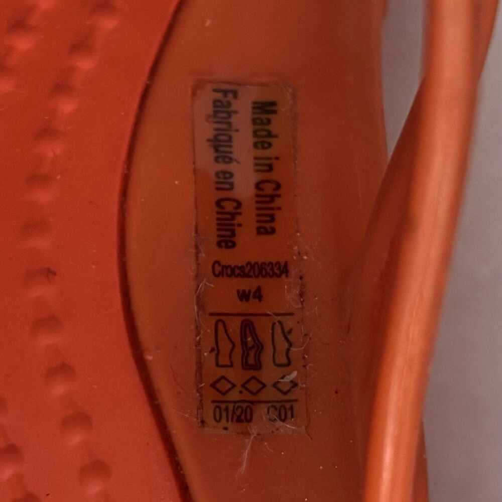 Crocs Kadee II Orange Slides Sandals Girls Youth Size 4 Summer Vacation Beach - Picture 8 of 9